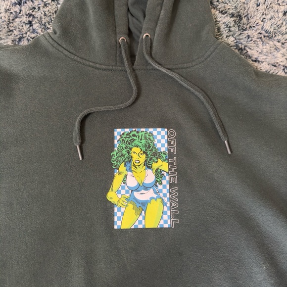Vans Marvel Exclusive Collaboration She-Hulk Medium Green Pullover Hoodie - Picture 2 of 9